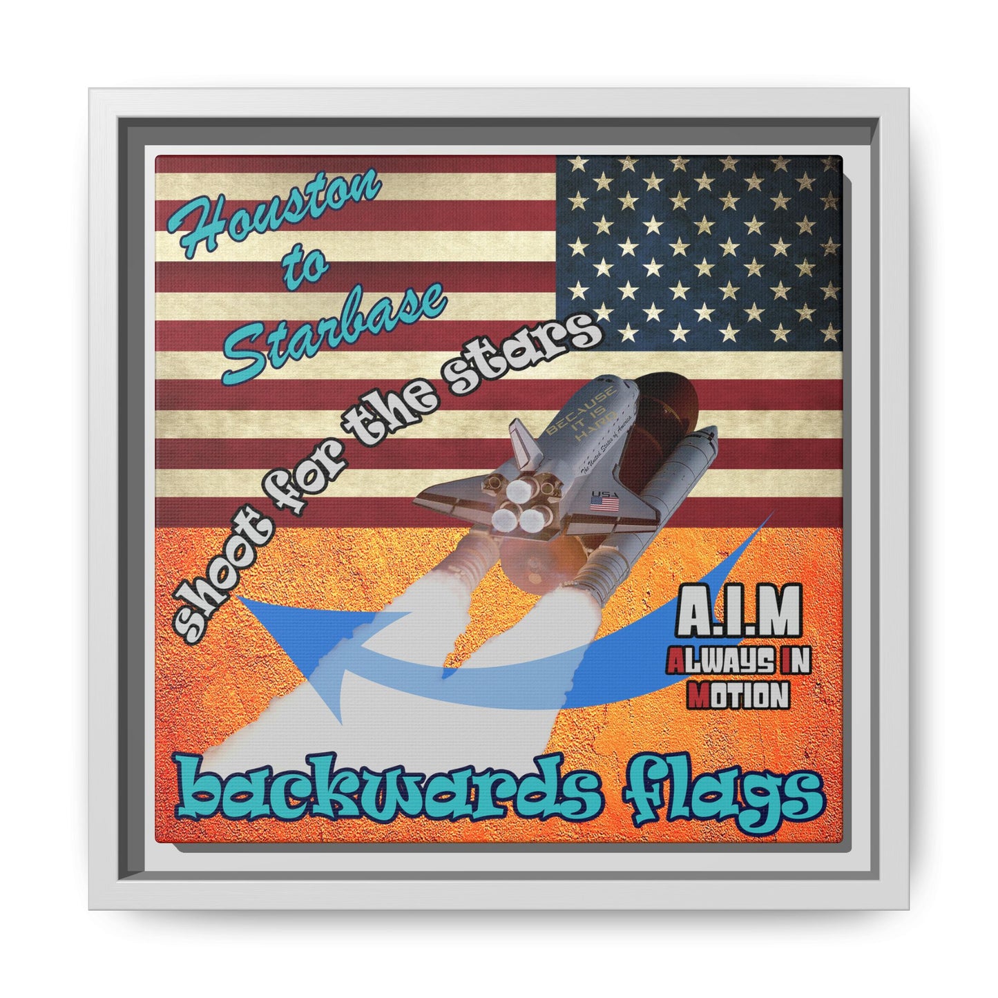 shoot for the stars - framed canvas art (burnt orange)