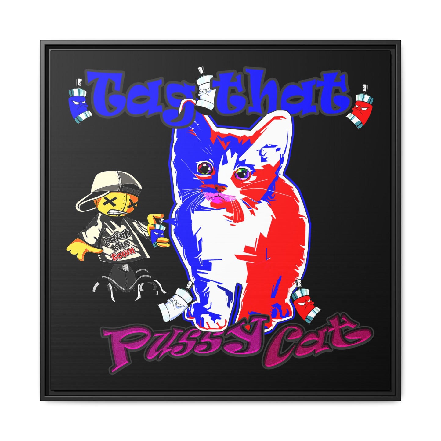 tag that - framed canvas art (black)