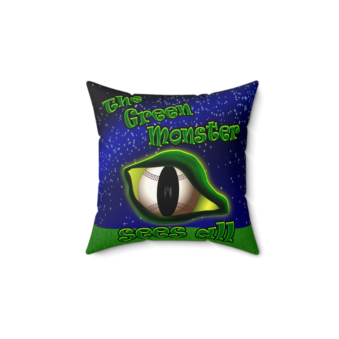 green monster - Faux Suede Square Pillow - ('snoops' background)