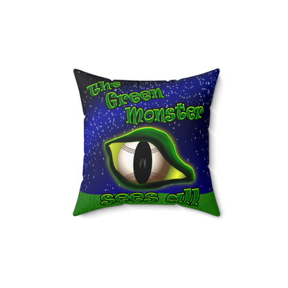 green monster - Faux Suede Square Pillow - ('snoops' background)