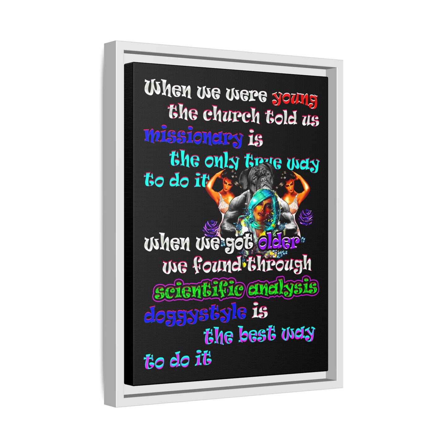 doggystyle - framed canvas art (black)