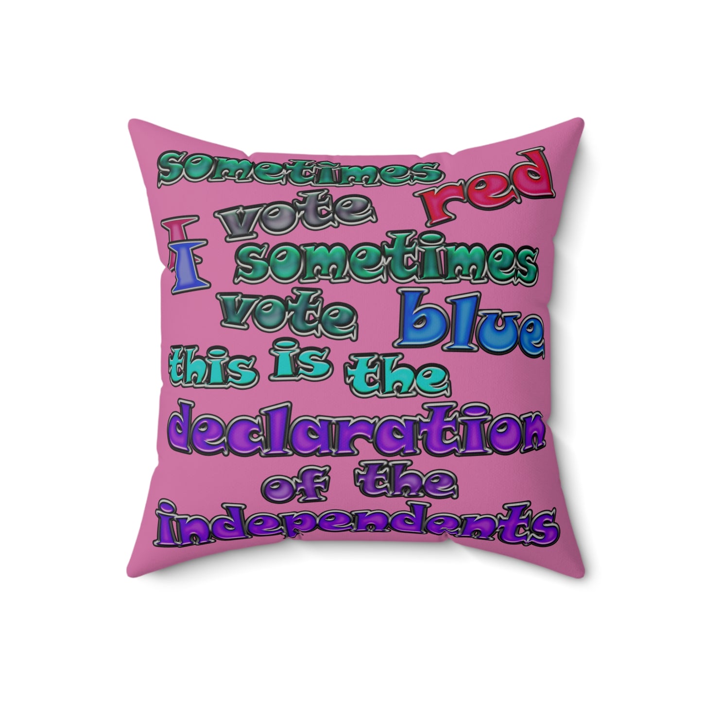 declaration of the independents - Faux Suede Square Pillow - (light pink)