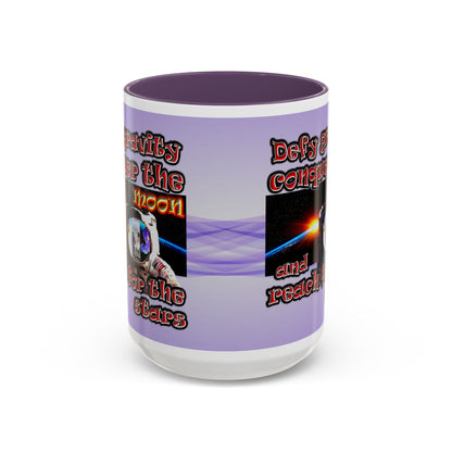 defy conquer reach - Accent Mug (light blue-pink wave)