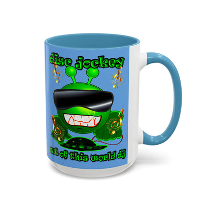 disc jockey - Accent Mug (light blue)