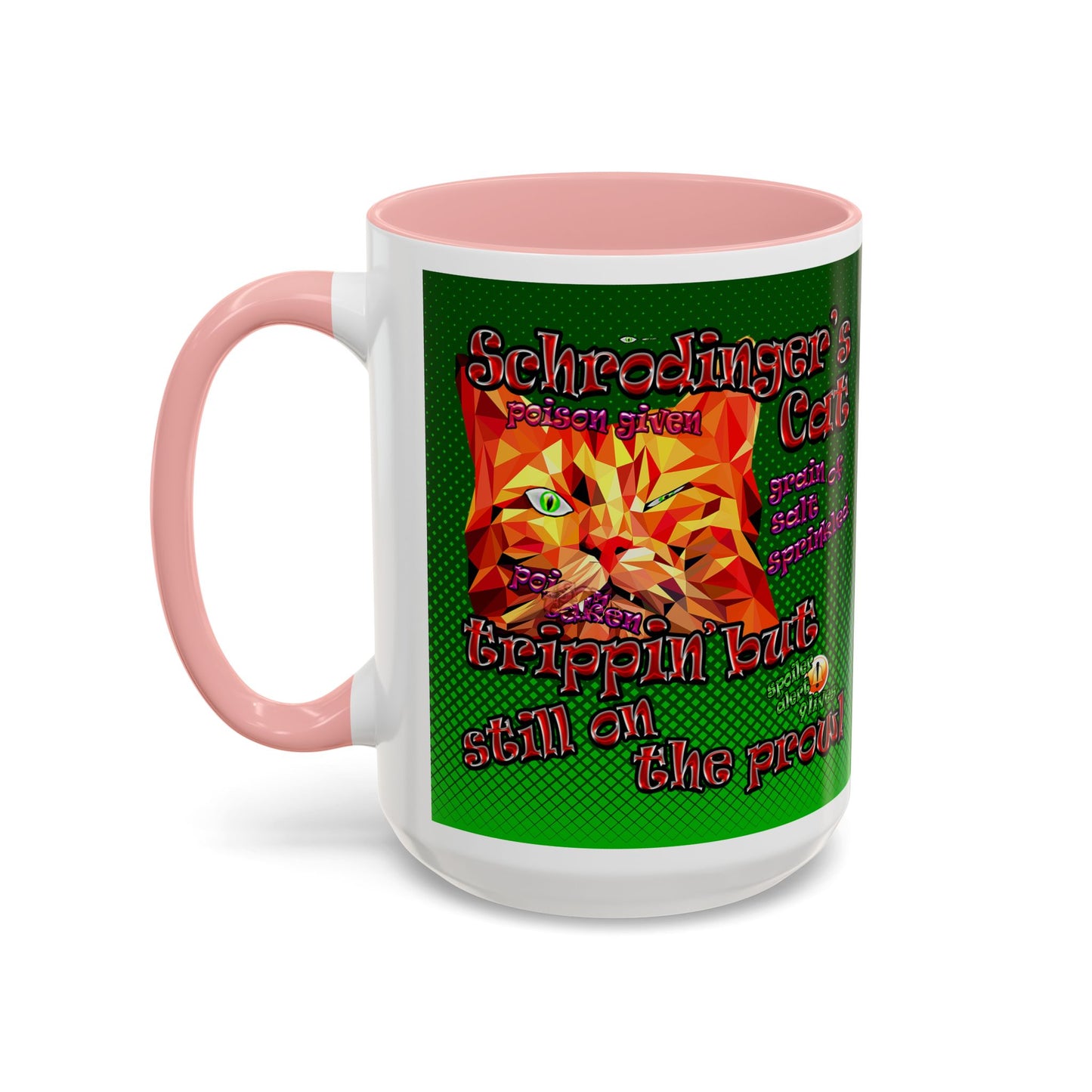 schrodinger's cat - Accent Mug (logo green)