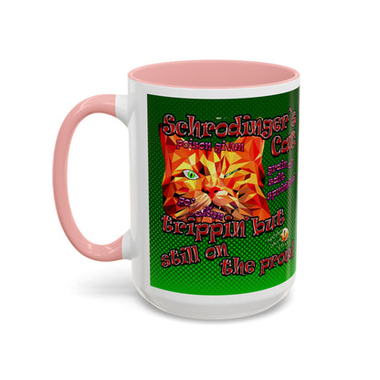 schrodinger's cat - Accent Mug (logo green)