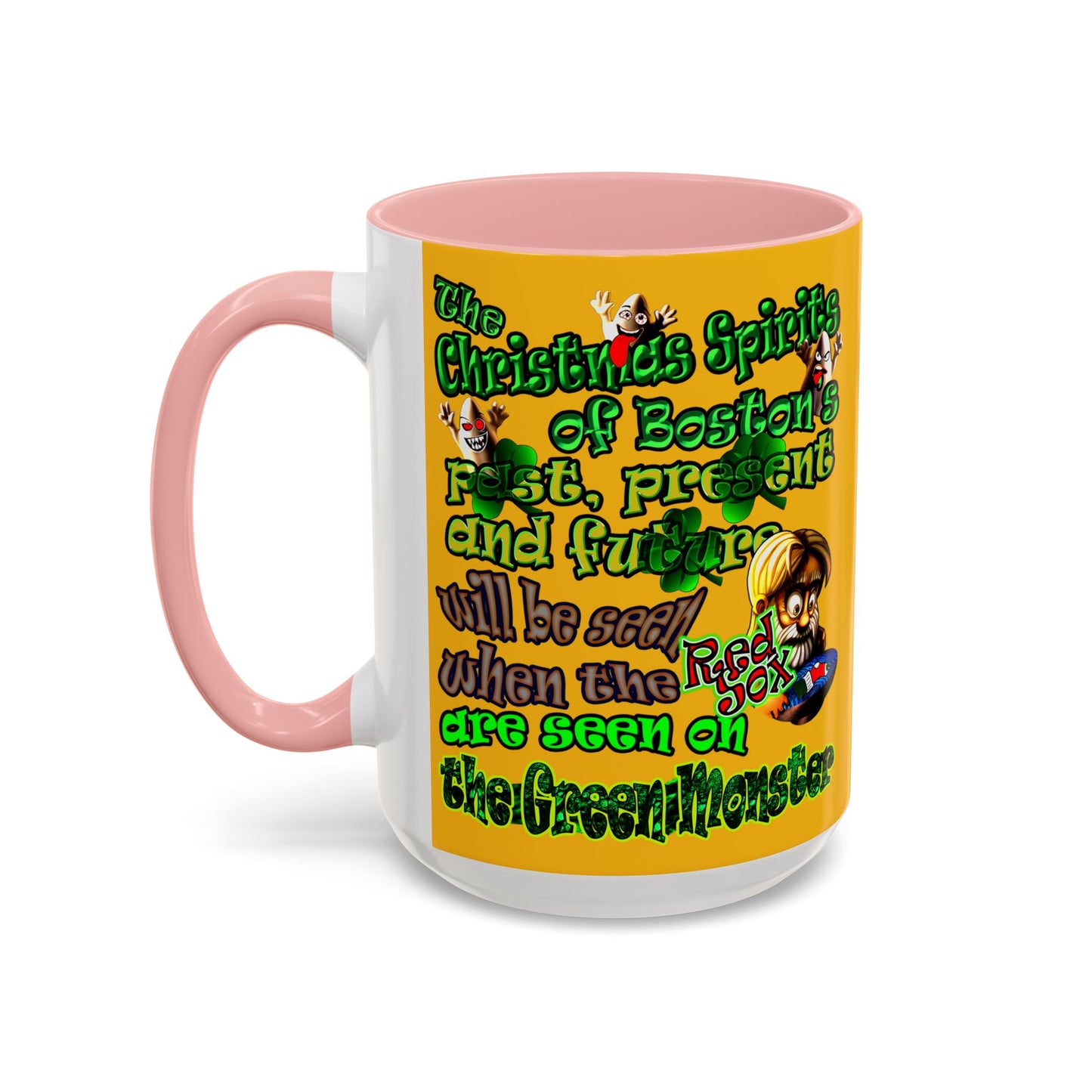 christmas spirits of boston - Accent Mug (yellow)