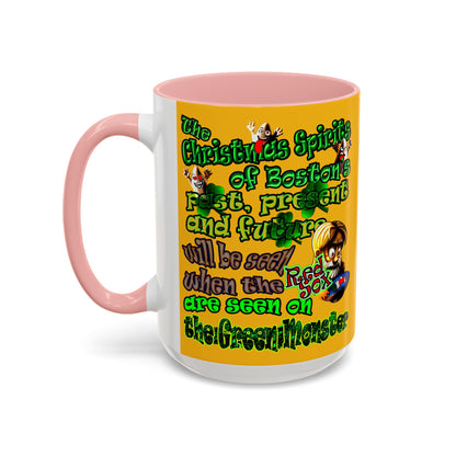 christmas spirits of boston - Accent Mug (yellow)