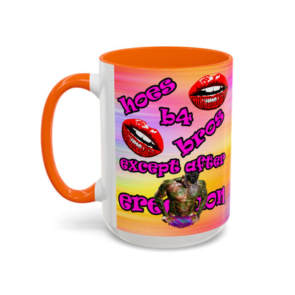 hoes b4 bros - Accent Mug (color blur)
