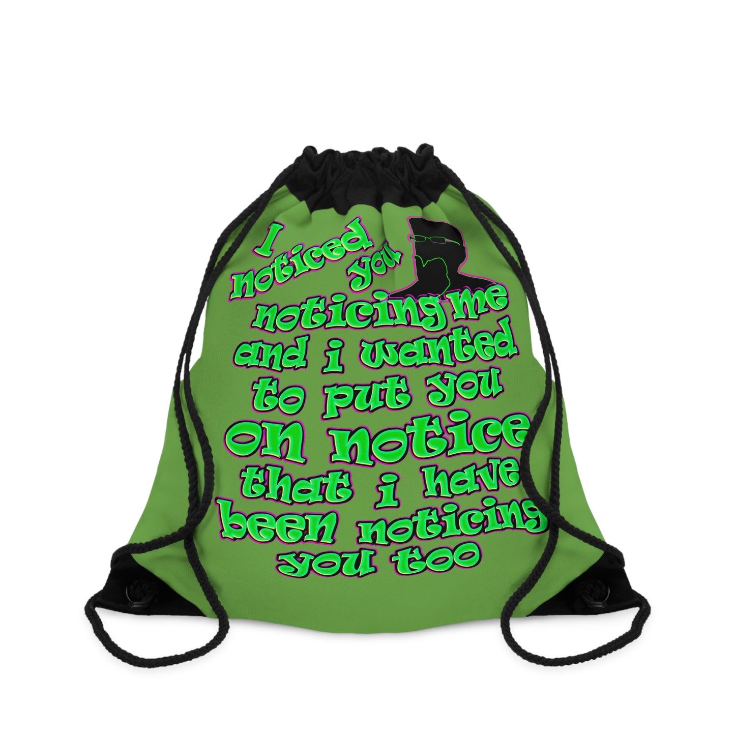 noticed you noticing - Drawstring Bag (green)