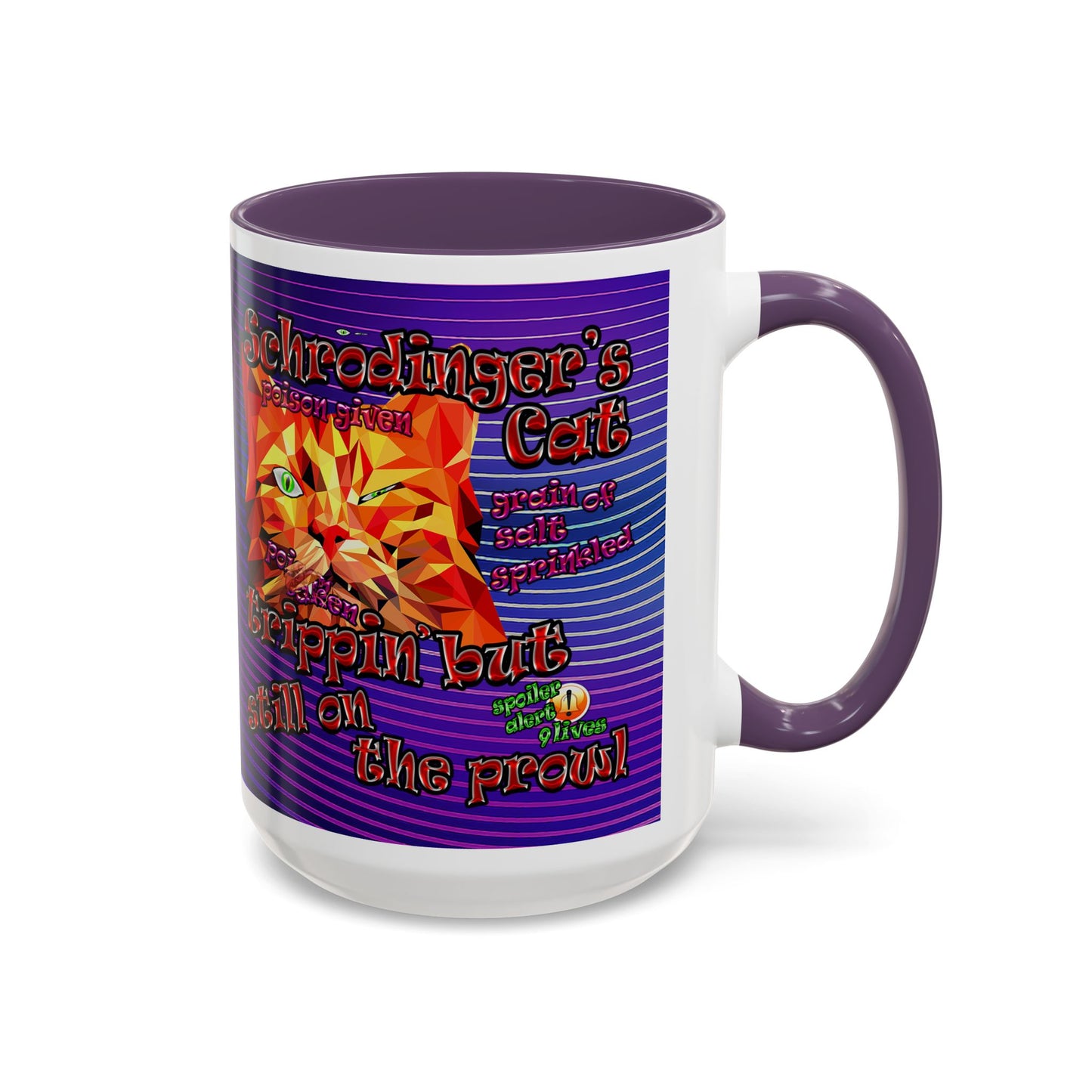 schrodinger's cat - Accent Mug (purple wave)