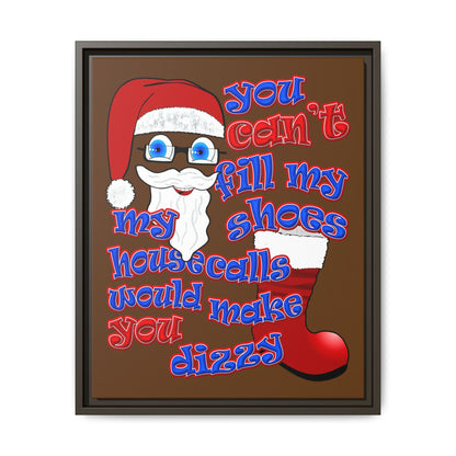 santa's shoes - framed canvas art (brown)