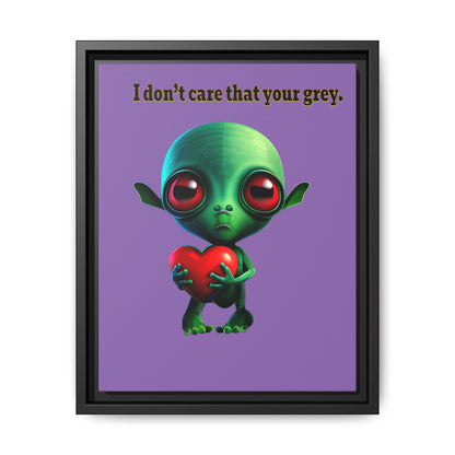 I don't care that your grey - framed canvas art (light purple)