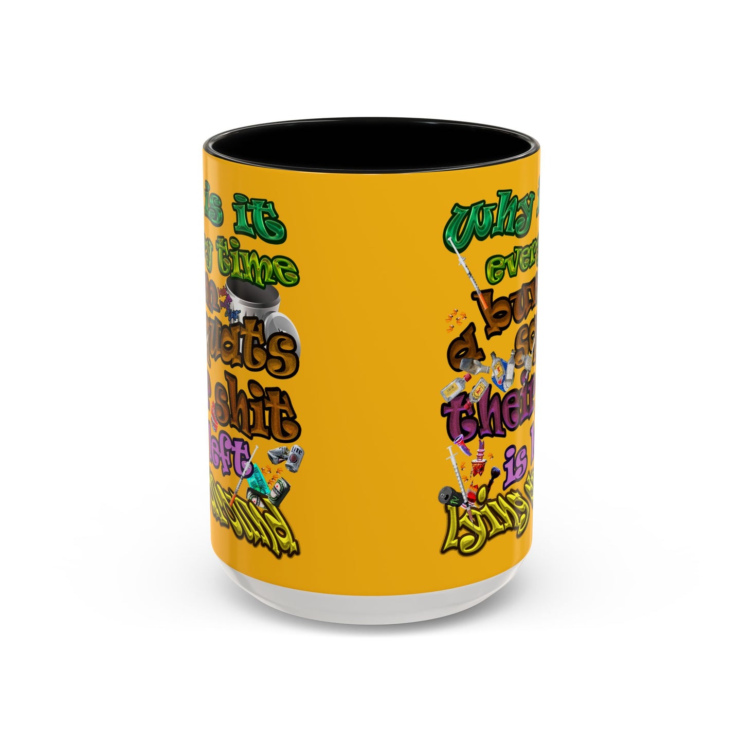 the bum's shit - Accent Mug (yellow)