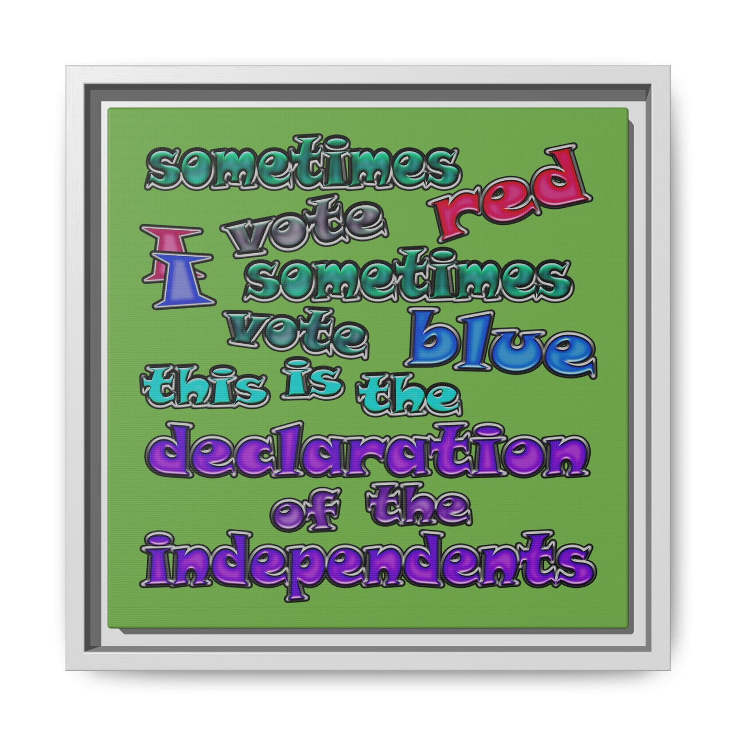 declaration of the independents - framed canvas art (green)