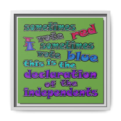 declaration of the independents - framed canvas art (green)