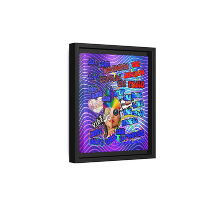 drop the beat - framed canvas art (purple wave)