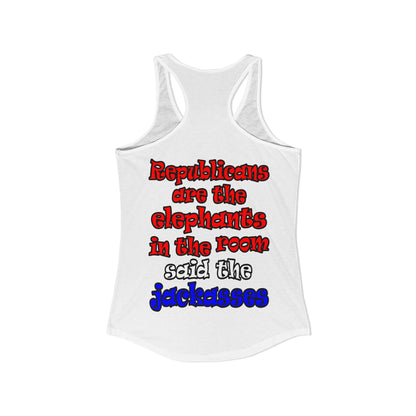 donkeys and elephants - Women's Ideal Racerback Tank