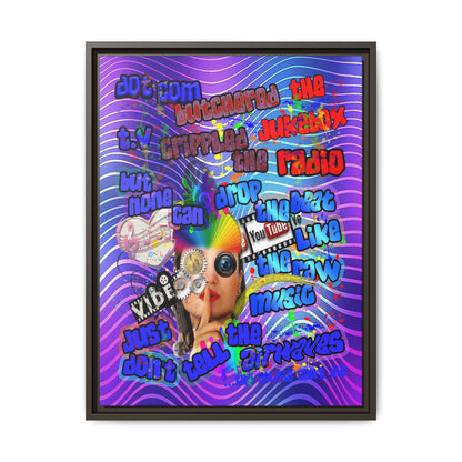 drop the beat - framed canvas art (purple wave)