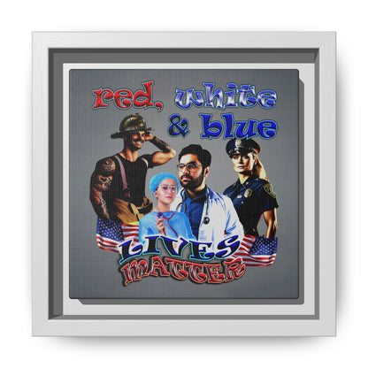 rw&b lives matter - framed canvas art (grey-light grey)