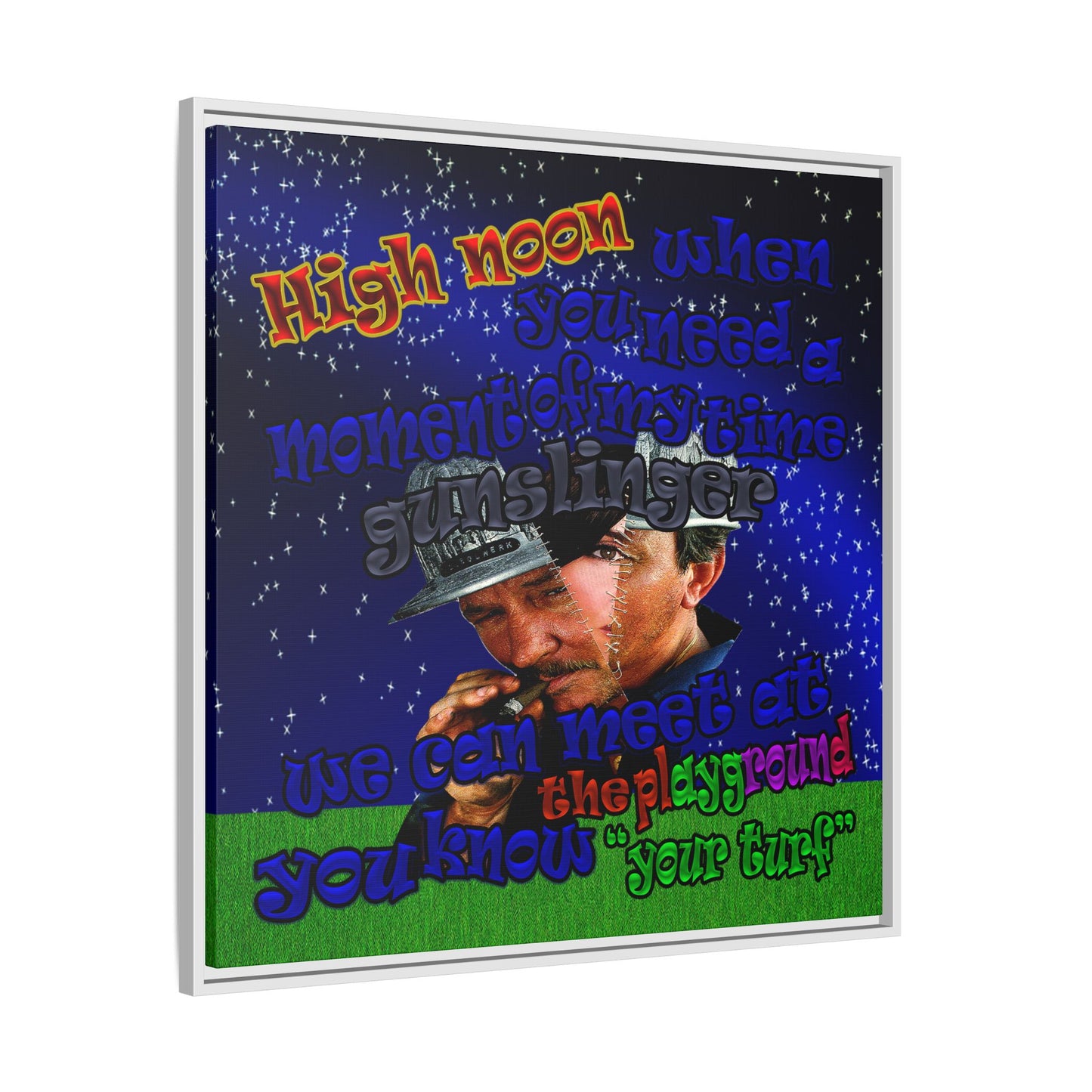 high noon - framed canvas art ('snoops' background)