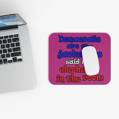 donkeys and elephants - Mouse Pad (Rectangle) (pink)