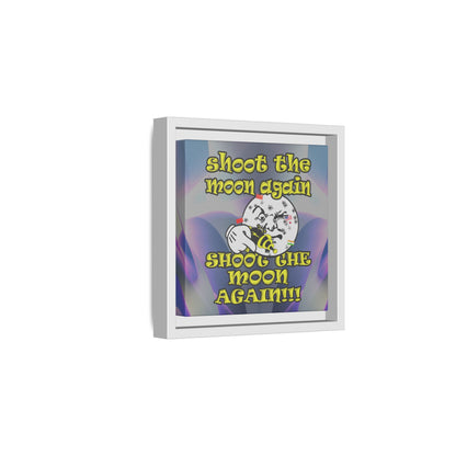 shoot the moon again - framed canvas art (grey-pink wave)