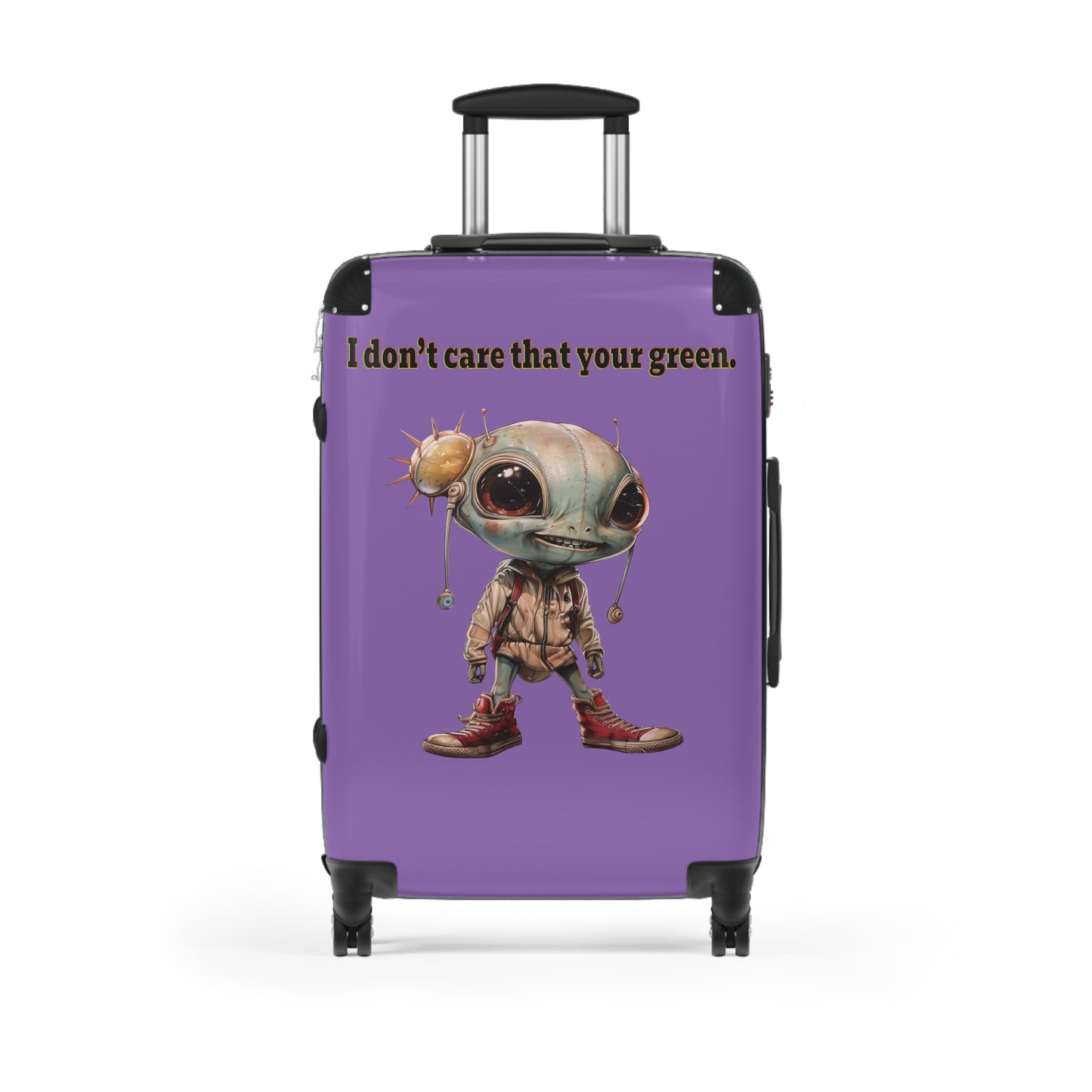 I don't care that your green - Suitcase (light purple)
