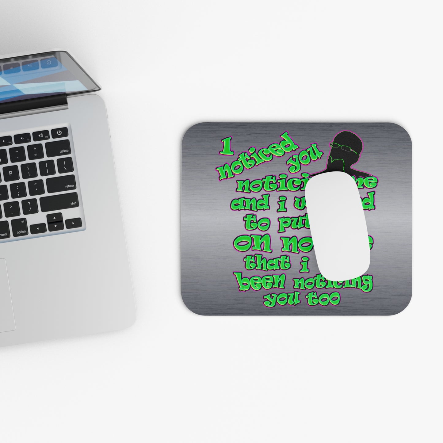 noticed you noticing - Mouse Pad (Rectangle) (brushed nickel)