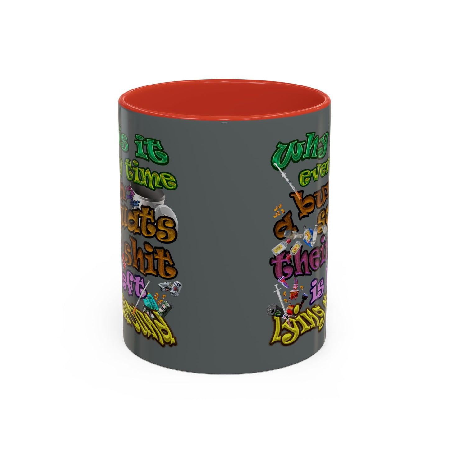 the bum's shit - Accent Mug (dark grey)