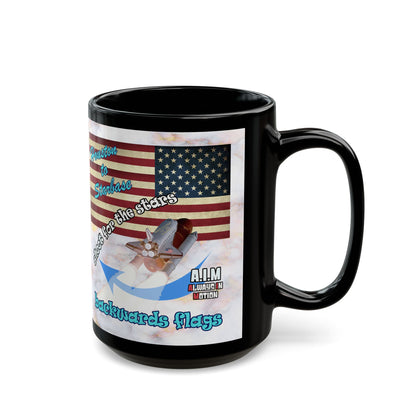 shoot for the stars - Black Mug (white marble)