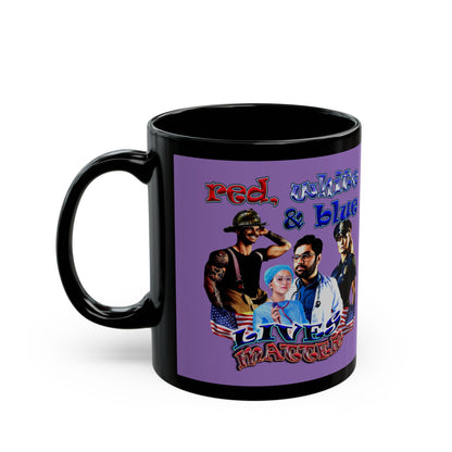 rw&b lives matter - Black Mug (light purple)