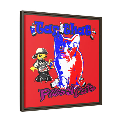 tag that - framed canvas art (red)