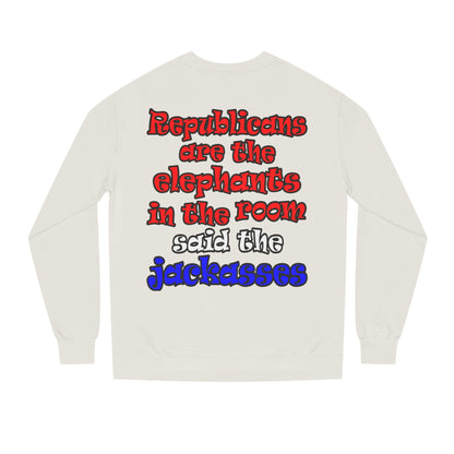 donkeys and elephants - Unisex Crew Neck Sweatshirt