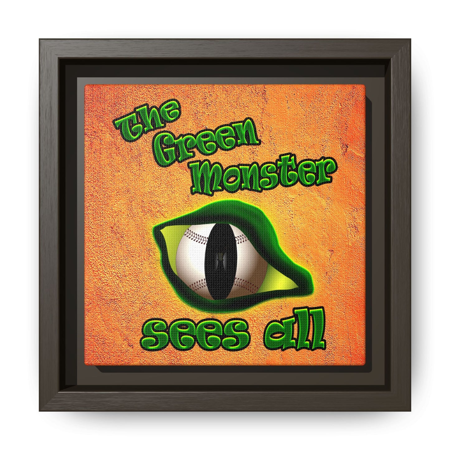 green monster - framed canvas art (burnt orange)