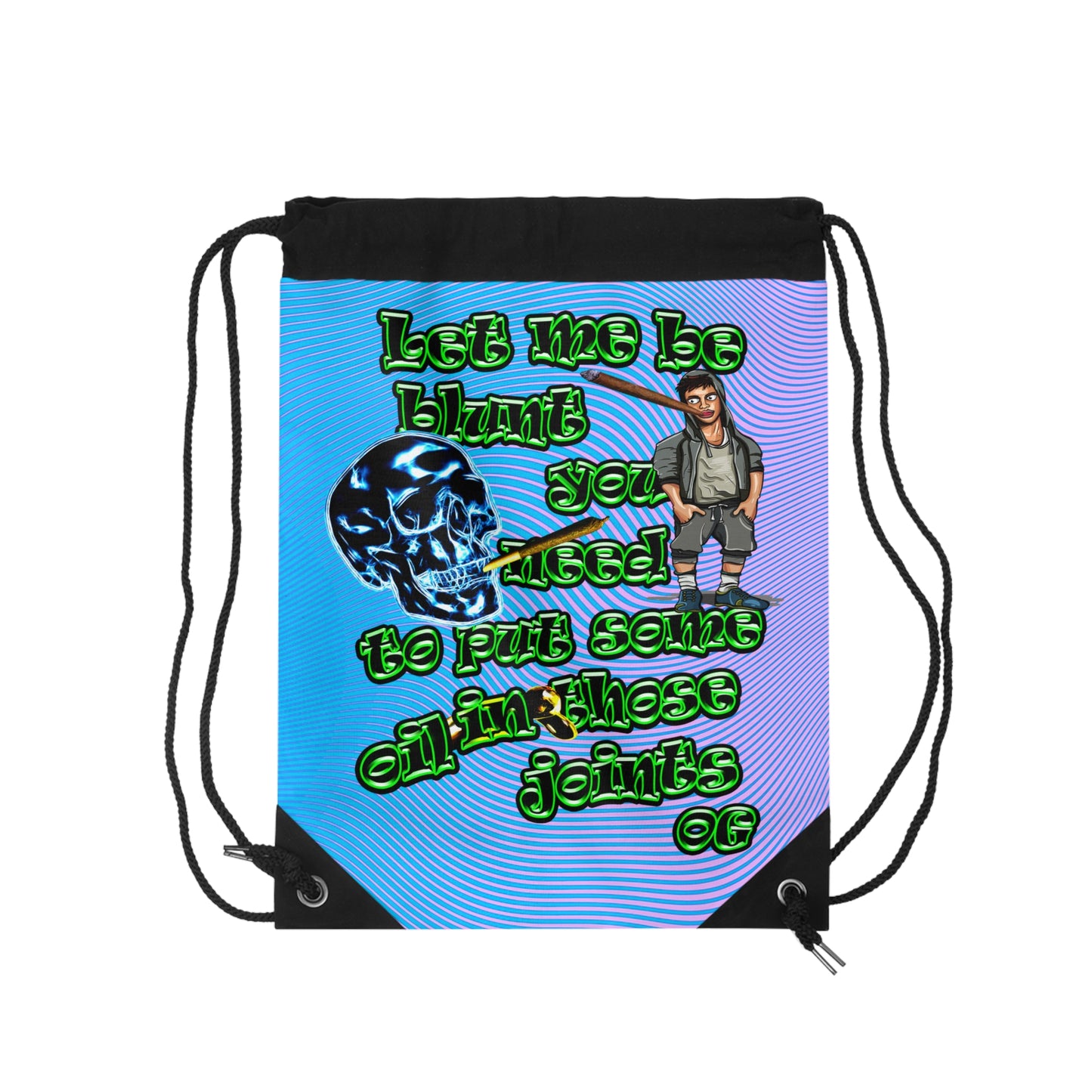og - Drawstring Bag (light blue-purple wave)