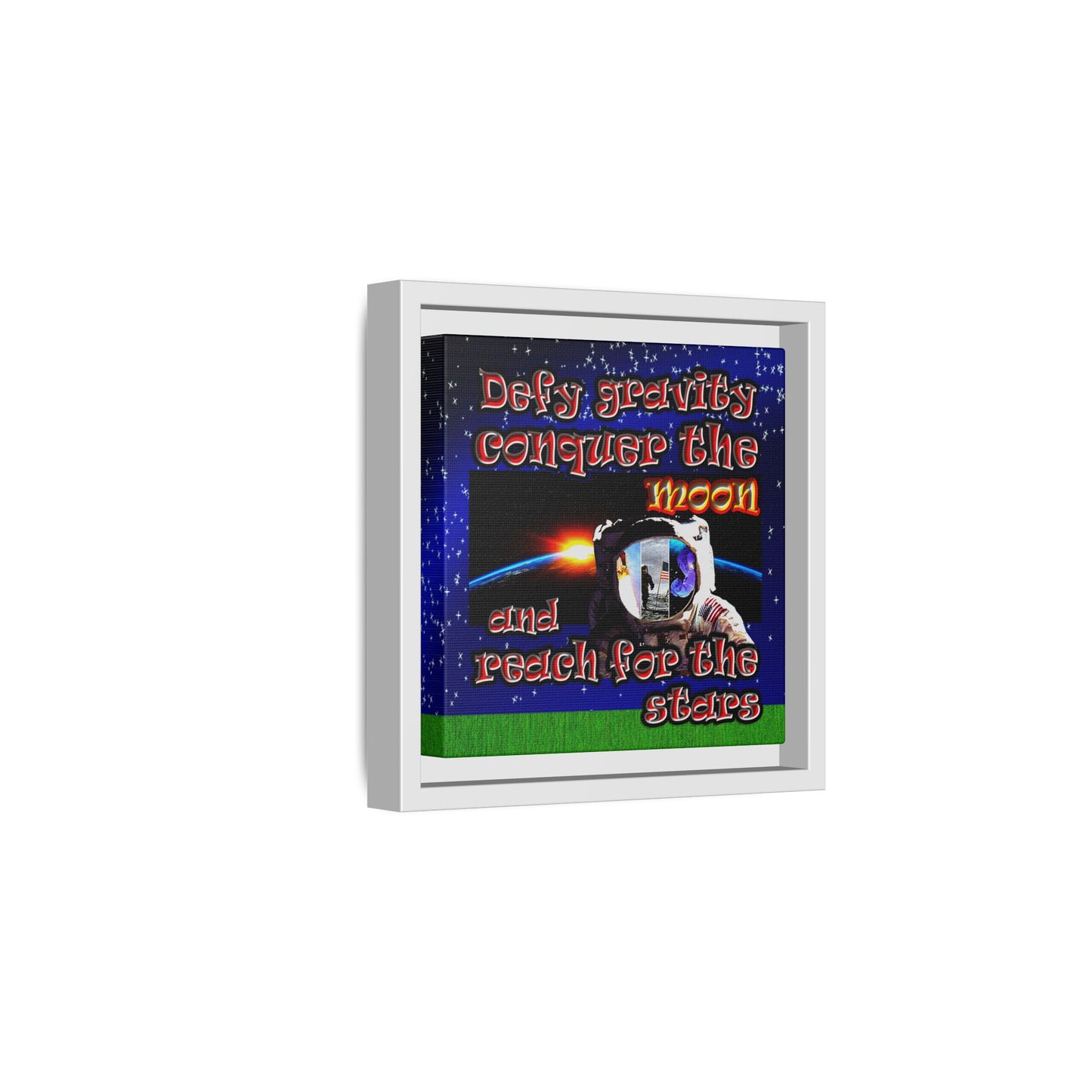 defy conquer reach - framed canvas art ('snoops' background)