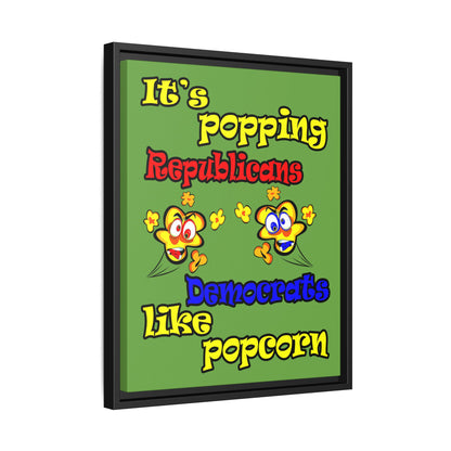 popping like popcorn - framed canvas art (green)
