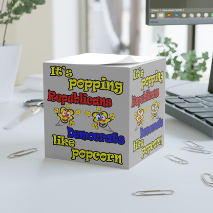 popping like popcorn - note cube (light grey)