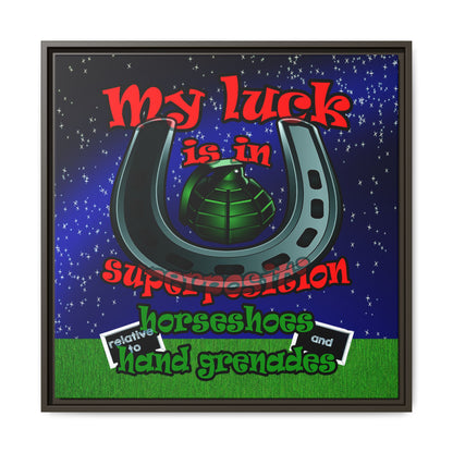 my luck - framed canvas art ('snoops' background)