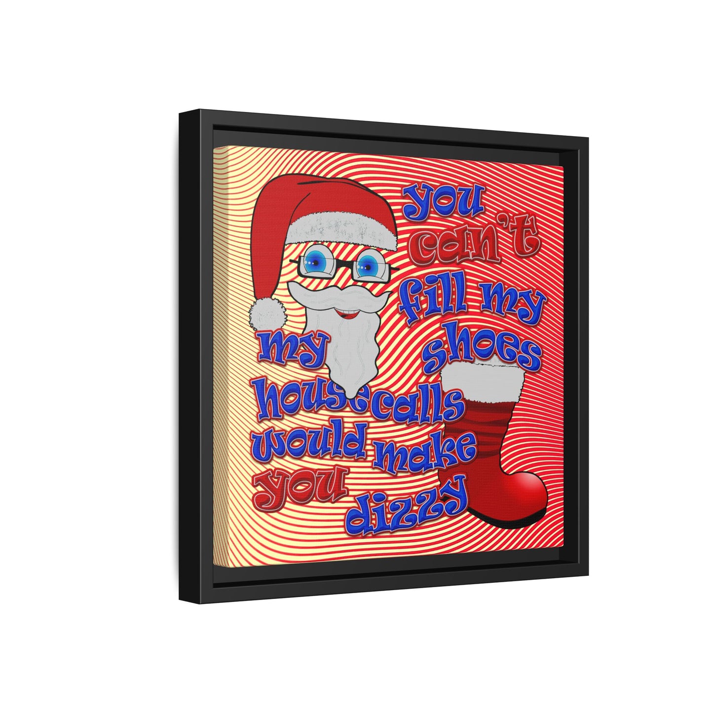 santa's shoes - framed canvas art (yellow-orange wave)