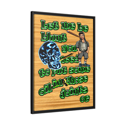og - framed canvas art (butterscotch wood finish)
