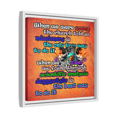 doggystyle - framed canvas art (burnt orange)