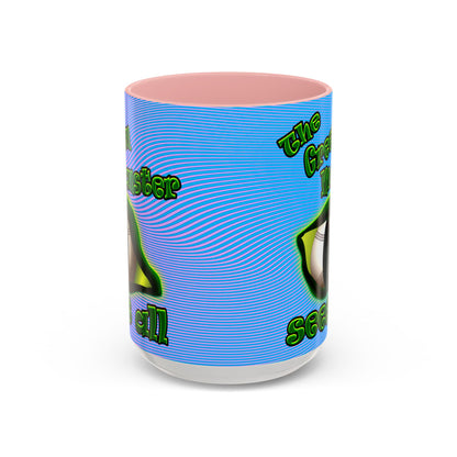 green monster - Accent Mug (light blue-purple wave)