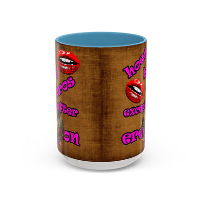 hoes b4 bros - Accent Mug (brown papyrus)