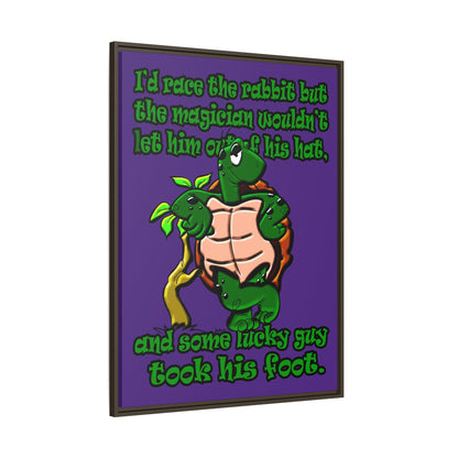 turtle race - framed canvas art (purple)