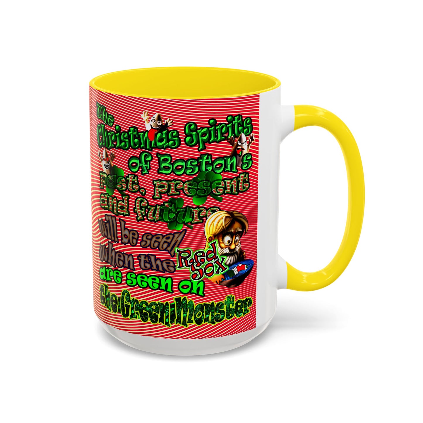 christmas spirits of boston - Accent Mug (yellow-orange wave)