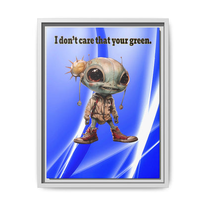 I don't care that your green - framed canvas art (blue-white wave)