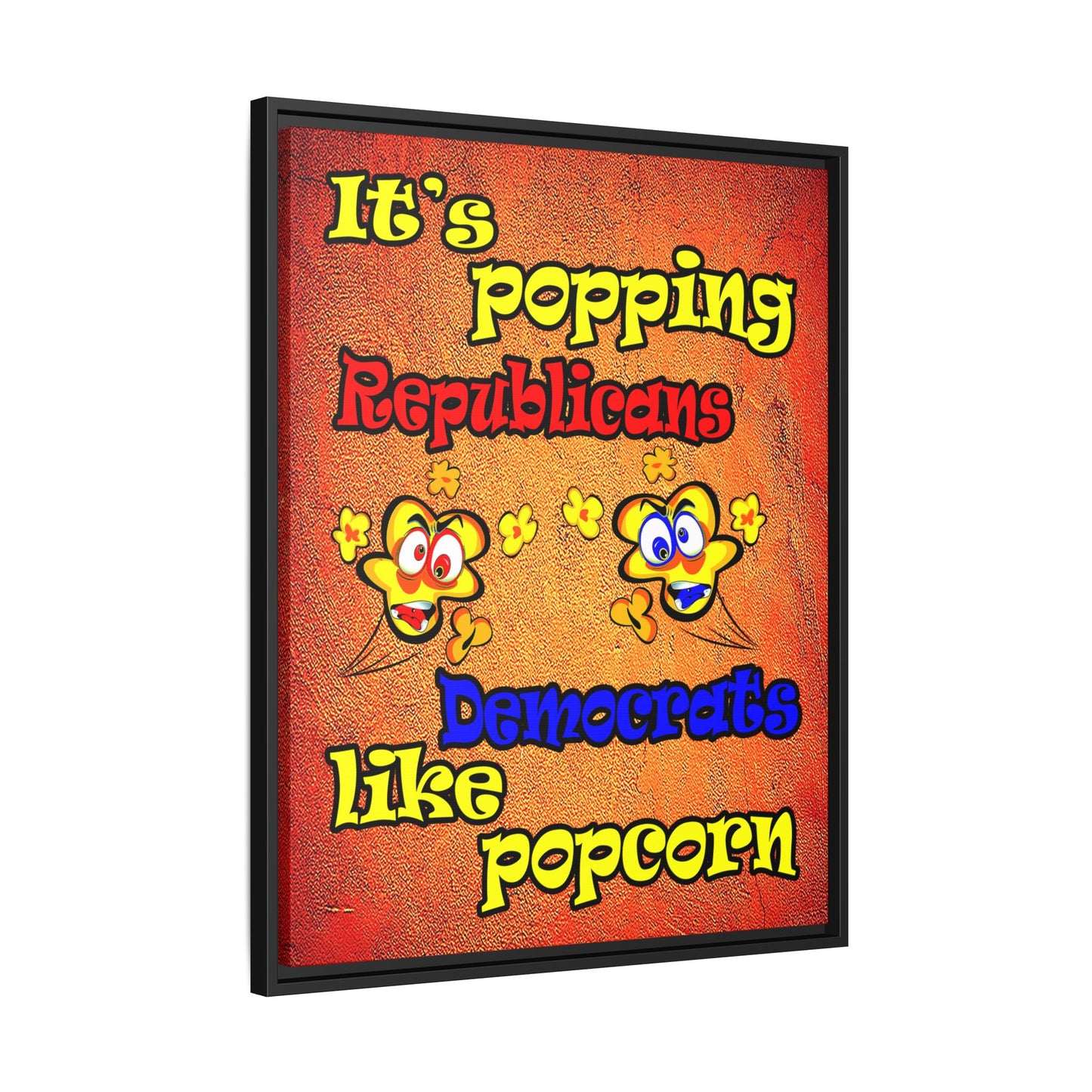 popping like popcorn - framed canvas art (burnt orange)