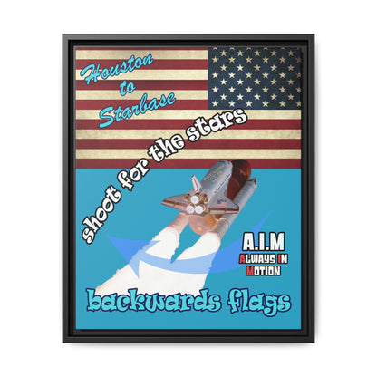 shoot for the stars - framed canvas art (turquoise)